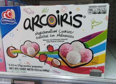 Gamesa Arcoiris Marshmallow Cookies (6-2.6 Oz) 15.5 Ounce 6 Pack Box
