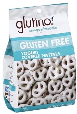 Glutino, yogurt covered pretzels