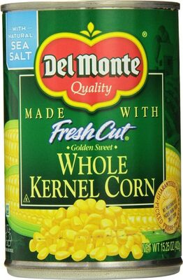 Golden sweet whole kernel corn with natural sea salt