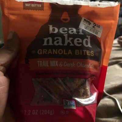 Granola bites trail mix, dark chocolate