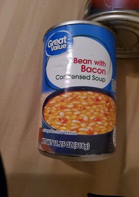 Great value, condensed soup, bean with bacon