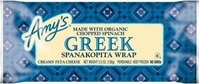 Greek creamy feta cheese spanakopita wrap