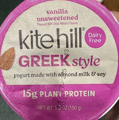 GREEK style yogurt made with almond milk & soy