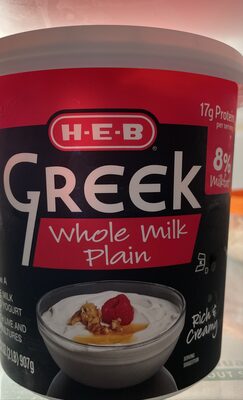 Greek whole milk Plain
