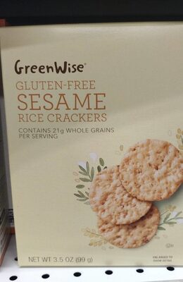 greenwize gluten free sesame rice crackers a