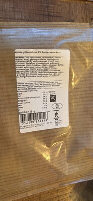 GRILLWORST MET ITALIAANSE KRUIDEN EN PARMEZAANSE KAAS