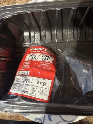 Ground Beef 80% Lean 20% Fat, 2.44 lb