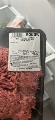 Ground Beef 80% Lean / 20% Fat