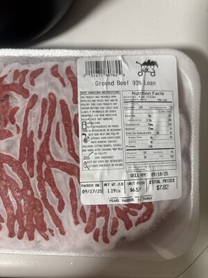 Ground Beef 93% Lean