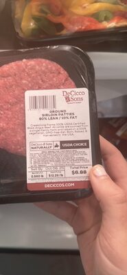 Ground Sirloin Patties 90% Lean / 10% Fat