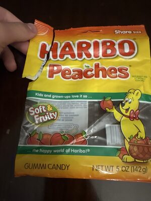 Hairbo gummy peaches--individually wrapped gummy candy