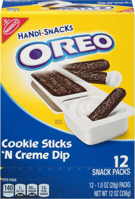 Handisnacks oreo cookie sticks n crme dip snack packs