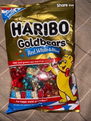 Haribo Gummy Bears; Red, White, and Blue