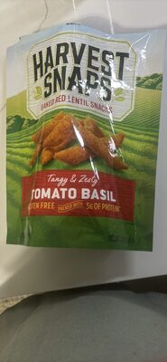 Harvest Snaps Tangy & Zesty Tomato Basil Baked Red Lentil Snacks