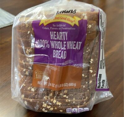 Hearty 100% whole wheat bread
