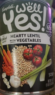 Hearty lentil withvegetables soup