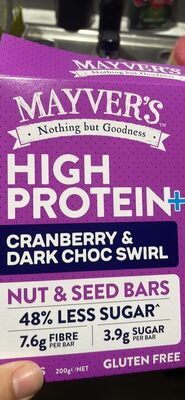High Protein+ Cranberry & Dark Choc Swirl Nut & Seed Bars