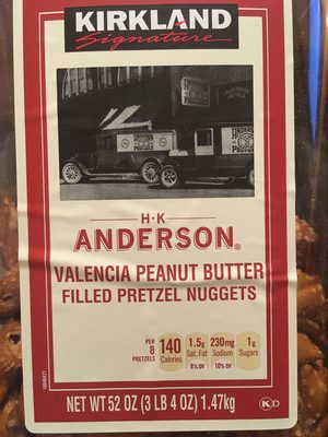 HK Anderson Valencia peanut butter filled pretzel nuggets