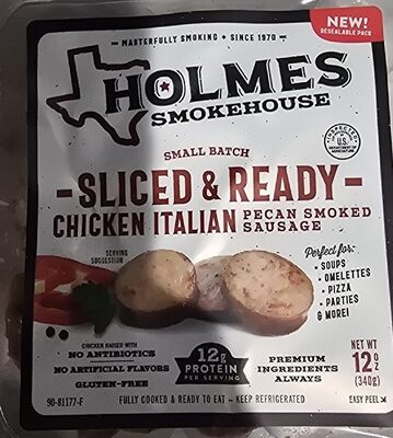 Holmes Smokehouse Sliced & Ready Chicken Italian Pecan Smoked Sausage