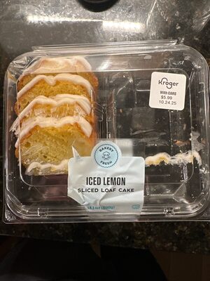 Iced Lemon Sliced Loaf Cake