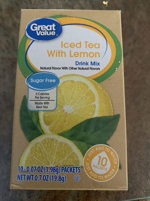 Iced tea with lemon drink mix