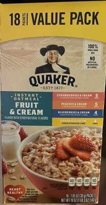 Instant Oatmeal Fruit & Cream