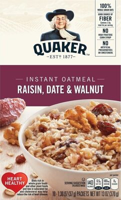 Instant oatmeal raisin date walnut