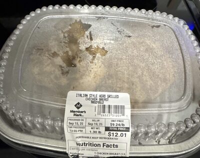 Italian style herb grilled chicken breast