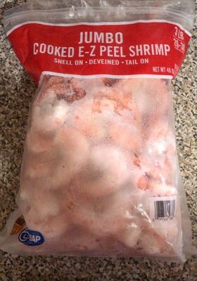 Jumbo cooked E-Z peel shrimp
