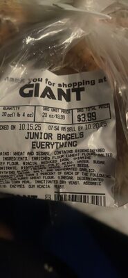 JUNIOR BAGELS EVERYTHING
