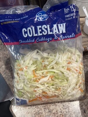 Kroger, fresh selections, cole slaw, green cabbage & carrots