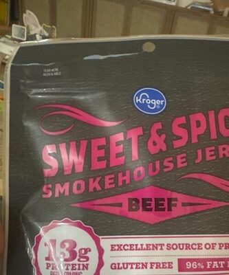 Kroger, smokehouse jerky, beef, sweet & spicy