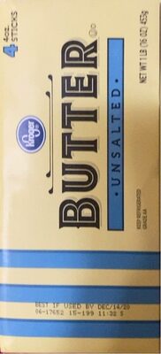 Kroger Unsalted Sweet Cream Butter