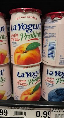 La yogurt, original blended lowfat yogurt, peach