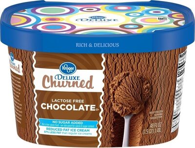 Lactose free no sugar added deluxe churned chocolate ice cream