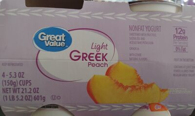 Light Greek Peach Nonfat Yogurt