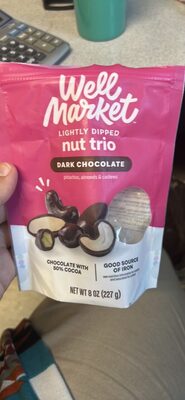 LIGHTLY DIPPED nut trio DARK CHOCOLATE