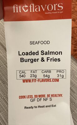 Loaded salmon burger & Fries