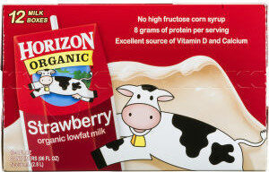 Low fat organic milk box
