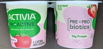Lowfat 2% Milkfat Strawberry Yogurt - 4 ct