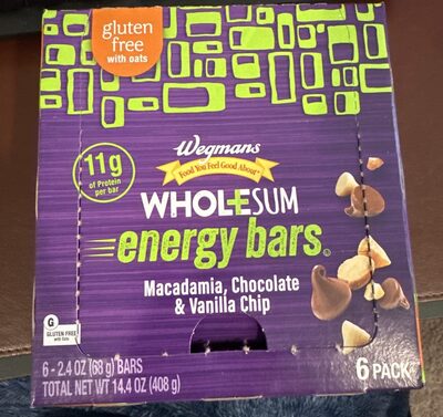 Macadamia, Chocolate, & Vanilla Chip Wholesum Energy Bar