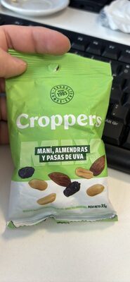 Maní, almendras y pasas de uva