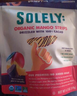 Mango Strips With Cacao Drizzle