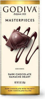 Masterpiece dark chocolate ganache hearts bar