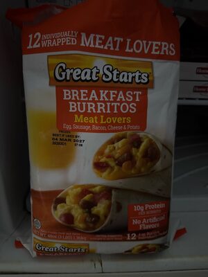 Meat lovers breakfast Burrito