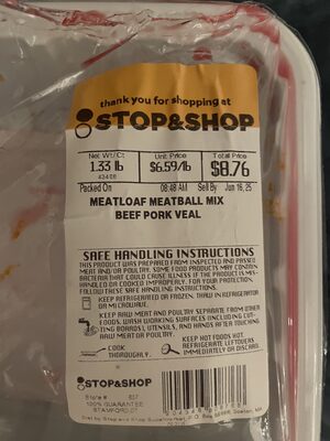 MEATLOAF MEATBALL MIX BEEF PORK VEAL