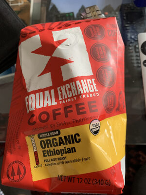 Medium roast ethiopian organic full city roast whole bean coffee