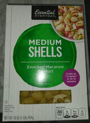 Medium shells enriched macaroni product