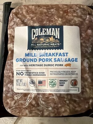 Mild Breakfast Ground Pork Sausage