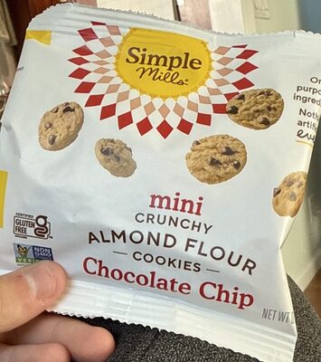 Mini Crunchy Almond Flour Cookies Chocolate Chip